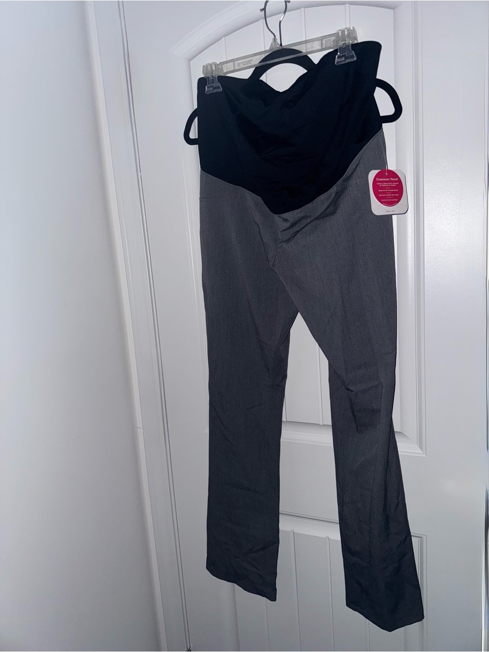 Isabel Maternity Gray Bootcut Dress Pants Crossover Panel Size 10 NWT